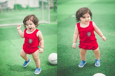 Mẫu nhí đáng yêu cổ vũ tuyển Bồ Đào Nha trước trận đấu với Ba Lan