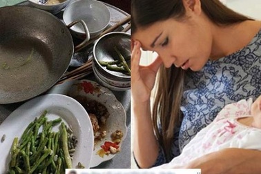 Ru con ngủ xong, mẹ trẻ nhìn mâm cơm thừa chỉ còn cơm cháy và vài cọng rau mà uất nghẹn