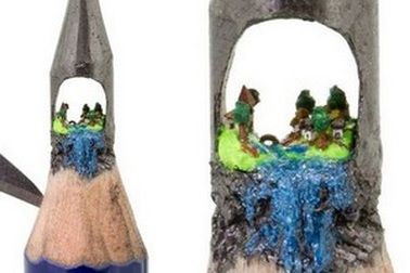 Tác phẩm điêu khắc tinh xảo trên... ngòi bút chì