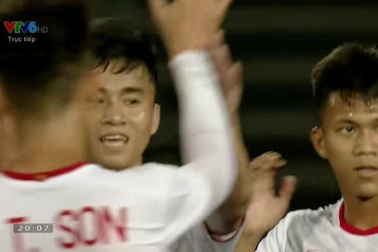 Thanh Hậu gia tăng tỉ số lên 3-0 cho U22 Việt Nam trước U22 Timor Leste