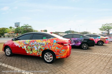 Dàn xe Toyota Vios với thiết kế decal độc đáo diễu hành trên khắp Việt Nam