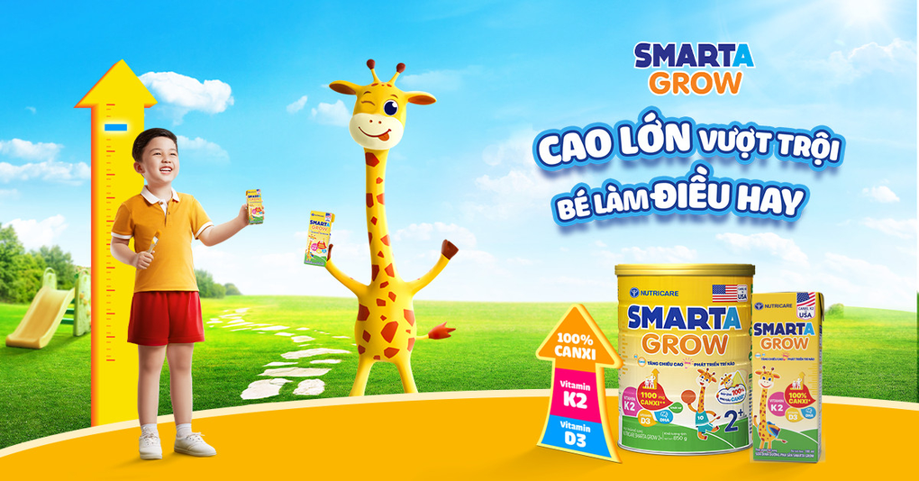 Smarta Grow 2+ với 1.100mg canxi: Giải pháp tăng chiều cao vượt trội - 1 Smarta Grow 2+ với 1.100mg canxi: Giải pháp tăng chiều cao vượt trội - 1