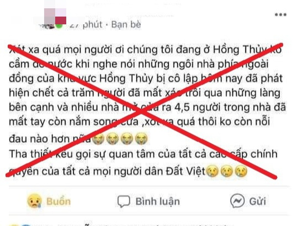 Xử phạt 2 người tung tin thất thiệt cả trăm người chết do lũ - 1 Xử phạt 2 người tung tin thất thiệt cả trăm người chết do lũ - 1