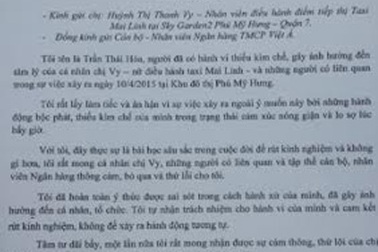 Phó Tổng Giám đốc Ngân hàng xin lỗi nhân viên điều hành taxi