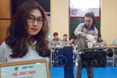 "Bóng hồng" duy nhất trong lớp học Kỹ thuật ô tô