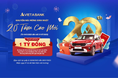Mừng sinh nhật 20 năm, VietABank tung khuyến mại với giải thưởng ô tô Kia Sonet
