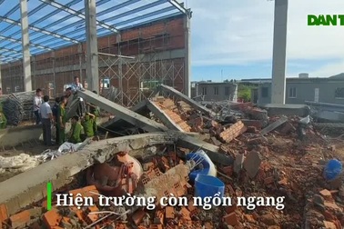 Hiện trường vụ sập tường nhà xưởng khiến 5 người tử vong
