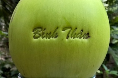 300 ngàn đồng/quả dừa khắc chữ “Tài, Lộc” chưng Tết