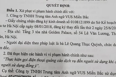 Hà Nội: Trung tâm Anh ngữ bị phạt nặng vì gọi điện quảng cáo