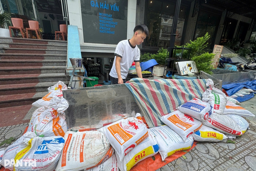 Biệt thự nhà giàu ở Hà Nội chống bão bằng bao cát, xếp xe tải chắn xe sang - 4 Biệt thự nhà giàu ở Hà Nội chống bão bằng bao cát, xếp xe tải chắn xe sang - 4