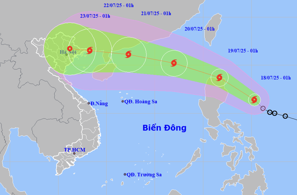 Bão Wipha hình thành và có thể mạnh lên cấp 11 giật cấp 14 - 1