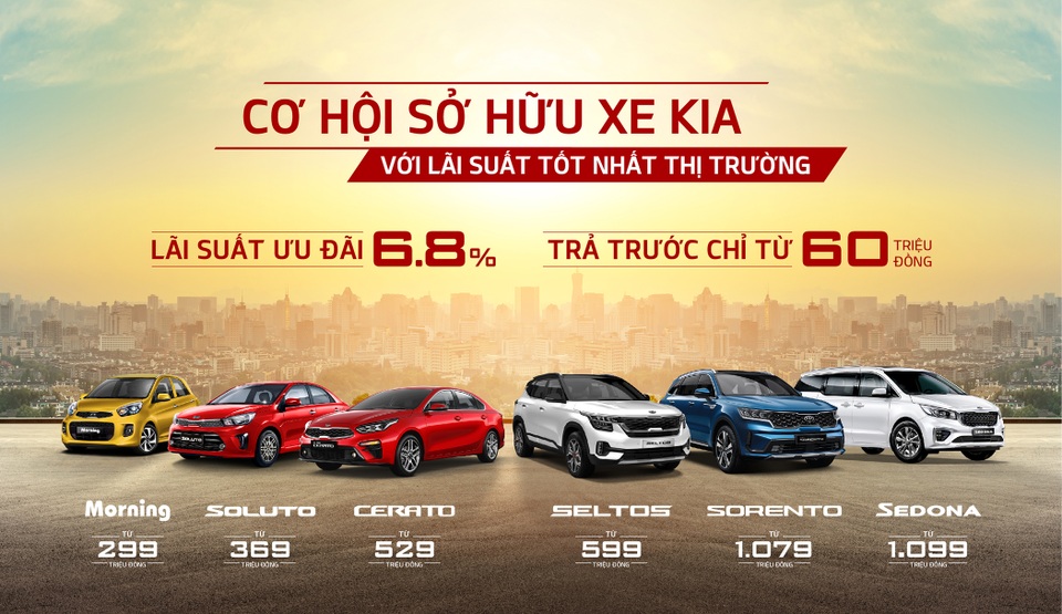 Sở hữu xe KIA với lãi suất vay tốt nhất thị trường, trả trước chỉ từ 60 triệu đồng - 1