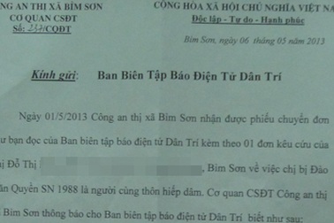 Công an thị xã Bỉm Sơn điều tra nghi án hiếp dâm