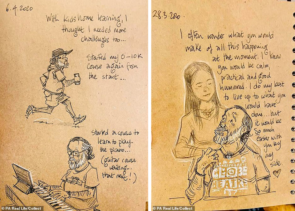 Xúc động tập Nhật ký vẽ nguệch ngoạc về người vợ đã mất của họa sĩ già - 3