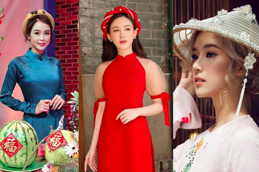 Các hot girl đua nhau khoe ảnh diện áo dài ngày Tết