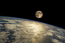 Vùng không gian giữa Mặt Trăng và Trái Đất hiện ra trên một tấm hình