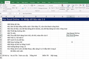 Học tin học Excel: Nhập dữ liệu không hề đơn giản