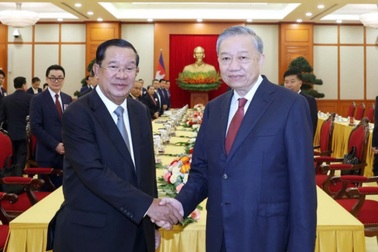 Tổng Bí thư tiếp Chủ tịch Đảng Nhân dân, Chủ tịch Thượng viện Campuchia Hun Sen