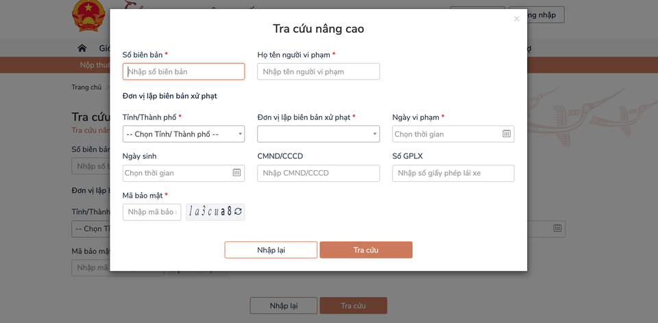 Quy trình nộp phạt vi phạm hành chính trong lĩnh vực giao thông trực tuyến - 5 Quy trình nộp phạt vi phạm hành chính trong lĩnh vực giao thông trực tuyến - 5