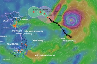 Cơn bão Ragasa rất mạnh hướng vào Biển Đông, có thể ảnh hưởng đến nước ta