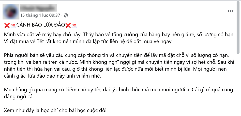 Chiêu lừa mua vé tàu, xe, máy bay giá rẻ dịp cận Tết để chiếm đoạt tài sản - 1 Chiêu lừa mua vé tàu, xe, máy bay giá rẻ dịp cận Tết để chiếm đoạt tài sản - 1