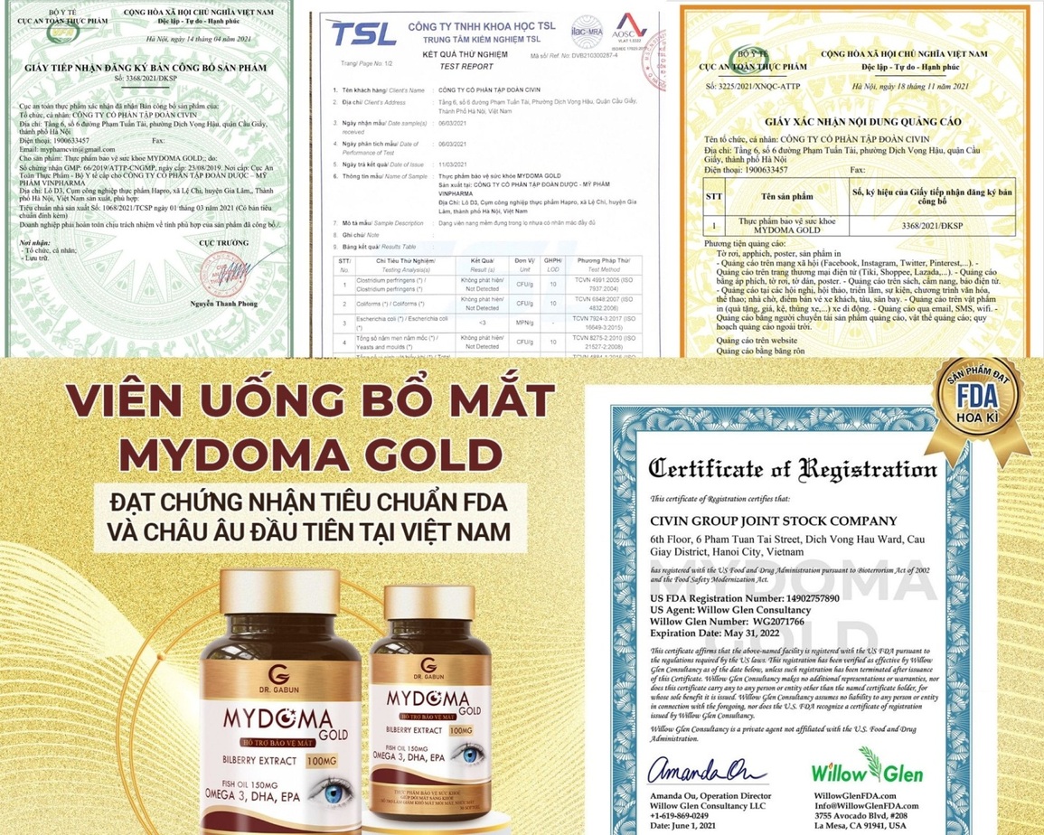Mydoma Gold đạt chứng nhận FDA của Mỹ - 2 Mydoma Gold đạt chứng nhận FDA của Mỹ - 2
