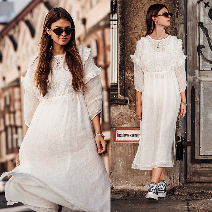 Xuống phố vào mùa này, các fashionista vẫn yêu thích các kiểu váy cổ điển từng gây sốt ở đầu mùa hè.