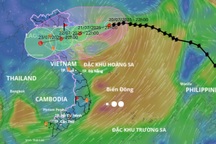 Bão Wipha khả năng tăng cấp 11-12, giật cấp 15 trở lại trong ngày mai