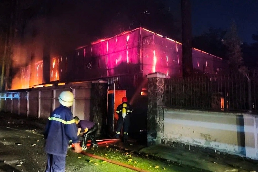 Nhà kho ở TPHCM bốc cháy ngùn ngụt tối mùng 2 Tết - 1