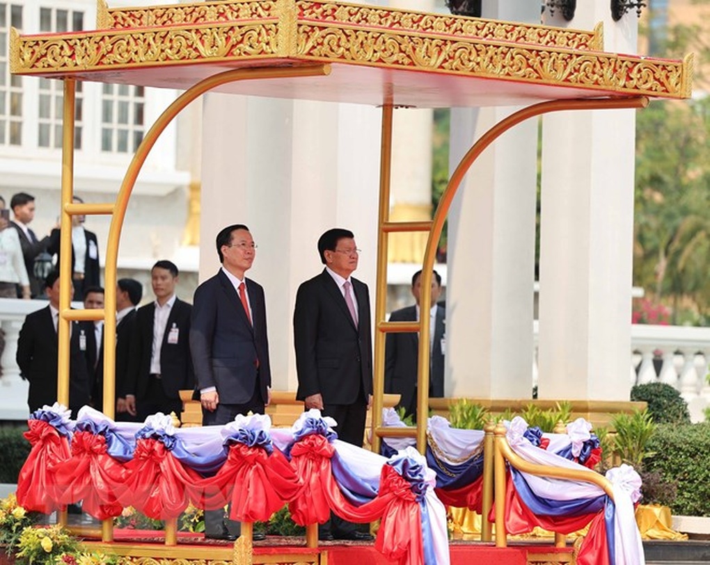 Lễ đón chính thức Chủ tịch nước Võ Văn Thưởng thăm CHDCND Lào - 4 Lễ đón chính thức Chủ tịch nước Võ Văn Thưởng thăm CHDCND Lào - 4