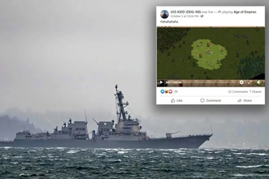 Trang Facebook của tàu chiến Mỹ bị hacker chiếm đoạt để livestream game