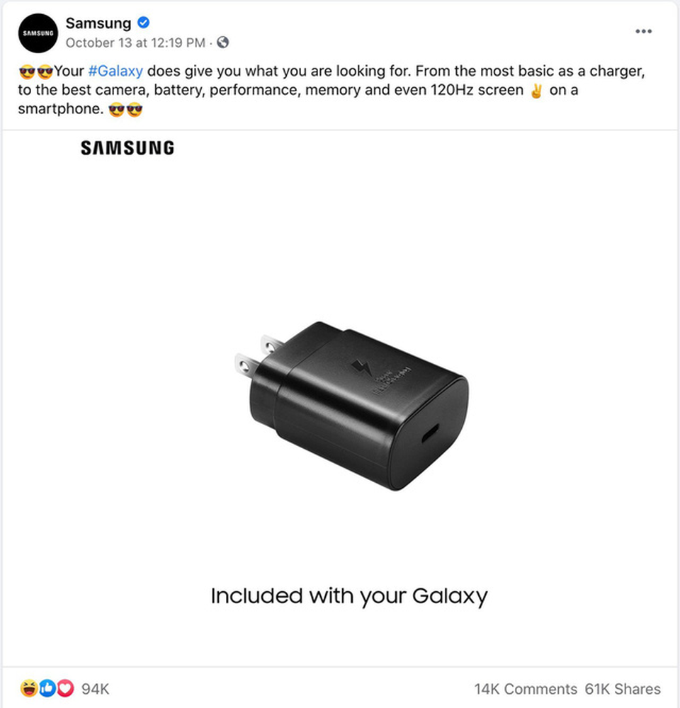 Chê Apple bán iPhone 12 không kèm sạc nhưng Samsung sắp làm theo điều này - 1 Chê Apple bán iPhone 12 không kèm sạc nhưng Samsung sắp làm theo điều này - 1