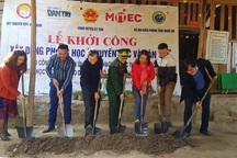 Báo Dân trí khởi công xây dựng trường Mầm non sát biên giới Việt - Lào