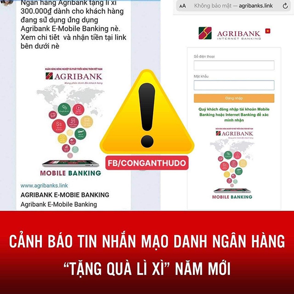 Cảnh báo tin nhắn mạo danh ngân hàng tặng quà lì xì năm mới - 1 Cảnh báo tin nhắn mạo danh ngân hàng tặng quà lì xì năm mới - 1