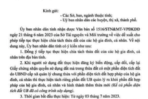 Hà Nam cho phép tiếp tục chia tách thửa đất của các hộ gia đình, cá nhân