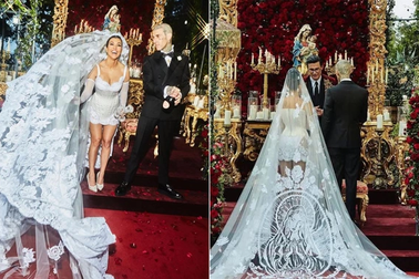 Gia đình Kardashian xúng xính váy áo trong đám cưới lần thứ 3 của Kourtney