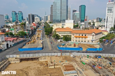 Toàn cảnh công trường Metro số 1 trước khi trả mặt bằng ở trung tâm TPHCM