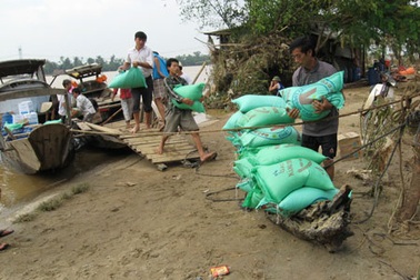 Báo Dân trí cứu trợ vùng lũ cồn bãi sông Gianh