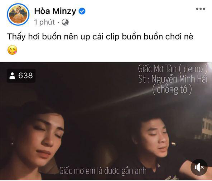 Hoà Minzy đánh úp ca khúc mới toanh do chính ông xã sáng tác nhưng lập tức xoá ngay, cảnh thì vui mà nhạc buồn não nề! - Ảnh 1.