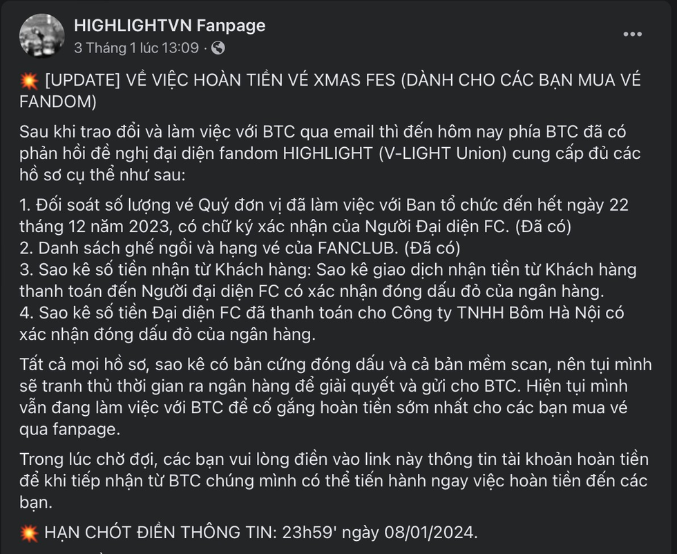 Show ở Mỹ Đình bị hủy: BTC vẫn chưa trả tiền, fan sẵn sàng gửi đơn kiện - 5 Show ở Mỹ Đình bị hủy: BTC vẫn chưa trả tiền, fan sẵn sàng gửi đơn kiện - 5