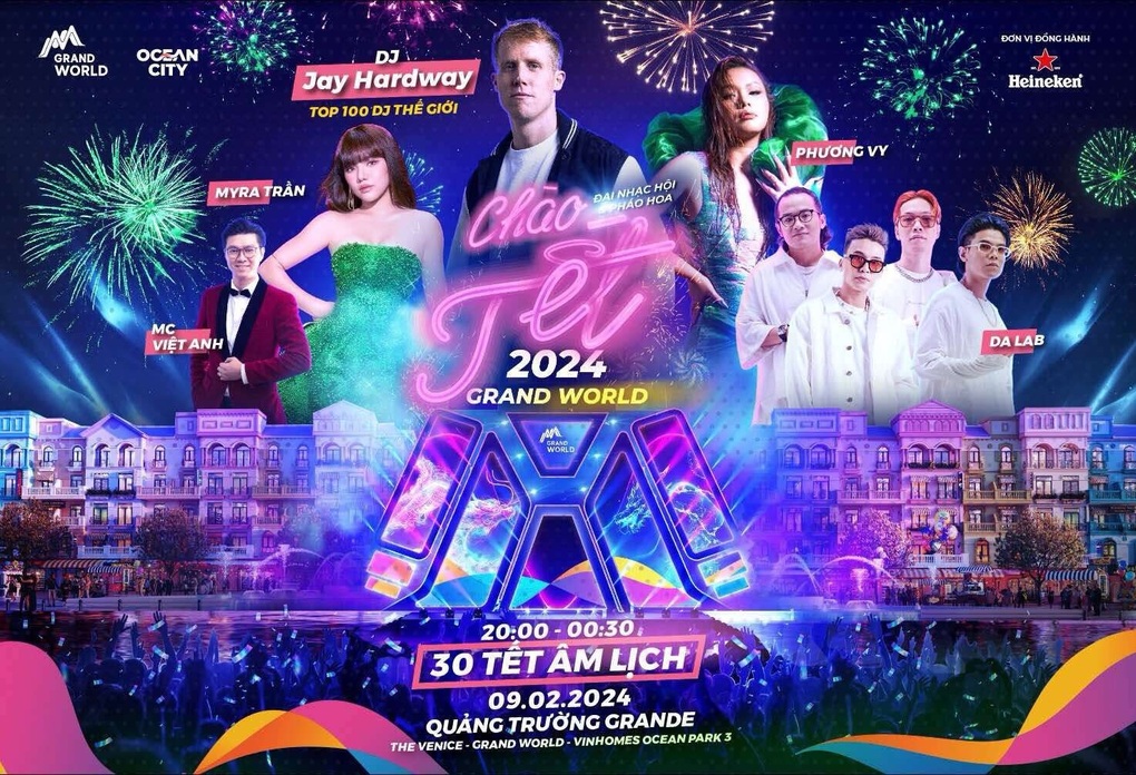 Chào đón khoảnh khắc giao thừa tại đại nhạc hội Chào Tết Grand World 2024 - 1