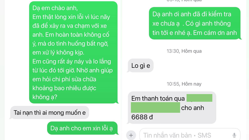 Đâm vào ô tô dừng đèn đỏ, cô gái bàng hoàng khi chủ đòi 6.688 đồng - 1 Đâm vào ô tô dừng đèn đỏ, cô gái bàng hoàng khi chủ đòi 6.688 đồng - 1