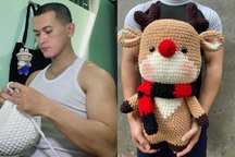 Phía sau chuyện chàng trai cơ bắp có tài móc len đến phái nữ cũng phải phục