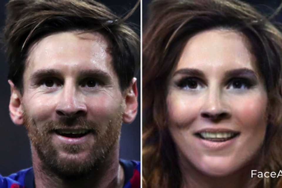 Bất ngờ với nhan sắc xinh đẹp của C.Ronaldo, Messi khi… chuyển giới - 2 Bất ngờ với nhan sắc xinh đẹp của C.Ronaldo, Messi khi… chuyển giới - 2