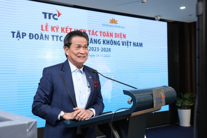 Ông Đặng Văn Thành - Chủ tịch Tập đoàn TTC phát biểu tại sự kiện.