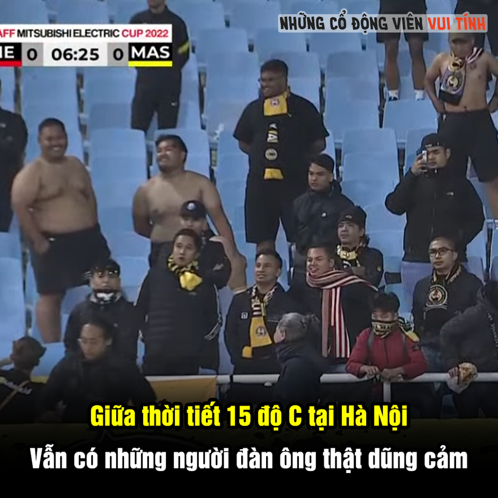 Có lẽ với các cổ động viên Malaysia, cái lạnh của thời tiết không bằng nỗi đau thất bại (Ảnh: Những cổ động viên vui tính). Có lẽ với các cổ động viên Malaysia, cái lạnh của thời tiết không bằng nỗi đau thất bại (Ảnh: Những cổ động viên vui tính).