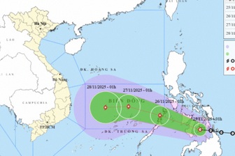 Áp thấp nhiệt đới có thể vào Biển Đông đêm nay và mạnh lên thành bão