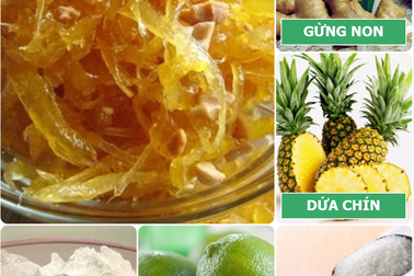 Tết ấm nồng với món mứt gừng dẻo xào dứa