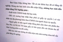 Thông báo cấp bằng cho hơn 400 học sinh bị “treo” bằng