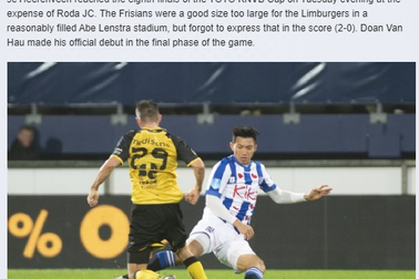 Báo Hà Lan nói gì về màn ra mắt của Văn Hậu ở Heerenveen?